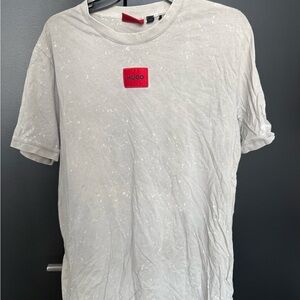 HUGO Light Gray Speckled T-Shirt, Size M